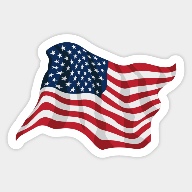 American Pride USA Flag Waving Sticker by hobrath